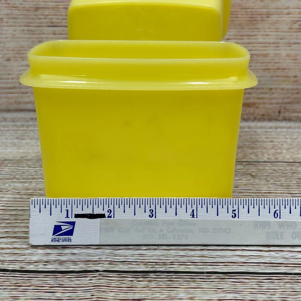 Tupperware‎ Modular Mates Yellow Rectangular Containers Set of 3 Vintage 1244-16